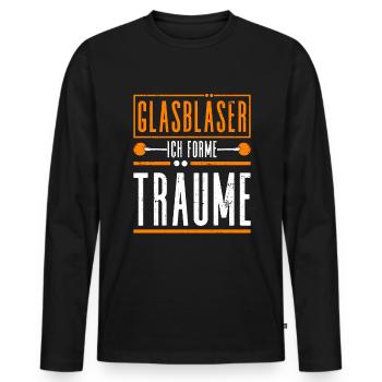 Glasbläser - Ich Forme Träume - Glasbläserei - Männer Premium Bio Langarmshirt - Schwarz - Vorne - Nico (187cm)