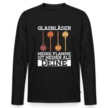 Glasbläser - Meine Flamme Ist Heißer Als Deine - Männer Premium Bio Langarmshirt - Schwarz - Vorne - Nico (187cm)