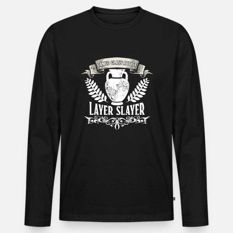 Kamee Glaskünstler - Layer Slayer - Kamee - Männer Premium Bio Langarmshirt - Schwarz