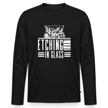 Etching Life in Glass - Glass Etching Glass Artist - Men's Premium Organic Long Sleeve Shirt - black - Front - Nico (187cm)