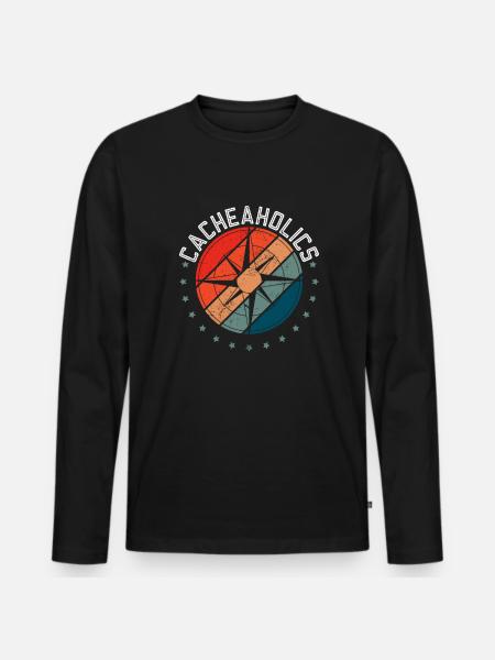 Cacheaholics - Geocaching Geocacher - T-shirt manches longues Premium bio Homme - noir