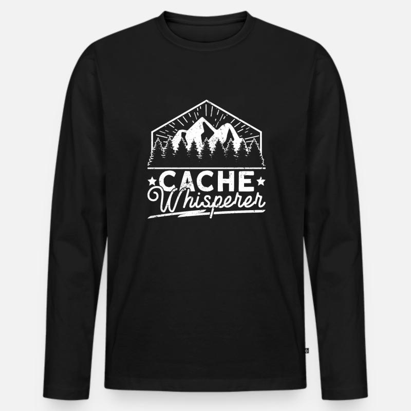 Cache-Flüsterer - Geocaching Geocacher - Männer Premium Bio Langarmshirt - Schwarz