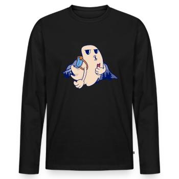 Ghost Geocaching - Geocaching Geocacher - T-shirt manches longues Premium bio Homme - noir - Devant - Nico (187cm)