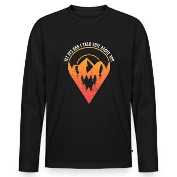 GPS Dire Funny Geocaching Geocacher - T-shirt manches longues Premium bio Homme - noir - Devant - Nico (187cm)