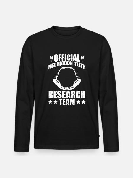 Megalodon Dental Research Team - Megalodon Shark - Men's Premium Organic Long Sleeve Shirt - black