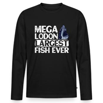 Megalodon - Le plus gros poisson de tous les temps - Requin - T-shirt manches longues Premium bio Homme - noir - Devant - Nico (187cm)