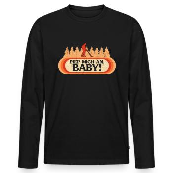 Piep Mich An, Baby! - Metalldetektor Sondengänger - Männer Premium Bio Langarmshirt - Schwarz - Vorne - Nico (187cm)