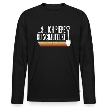 Ich Piepe - Du Schaufelst - Metalldetektor - Männer Premium Bio Langarmshirt - Schwarz - Vorne - Nico (187cm)