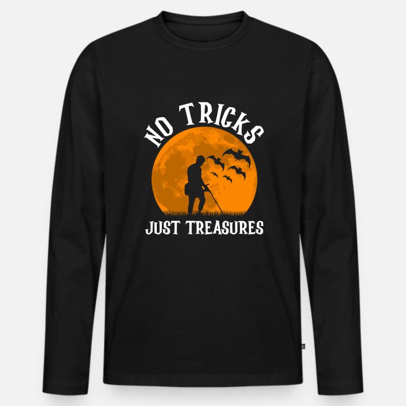 Metalldetektor Sondengänger Halloween - Männer Premium Bio Langarmshirt - Schwarz
