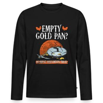 Poêle d’or vide? L’astuce d’Halloween la plus effrayante - T-shirt manches longues Premium bio Homme - noir - Devant - Nico (187cm)