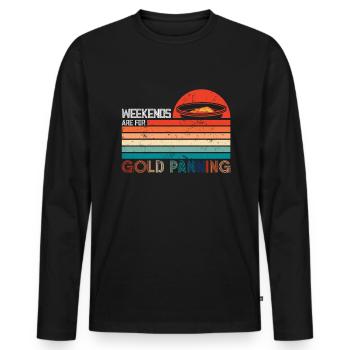 Les week-ends sont là pour l’orpaillage de l’or - T-shirt manches longues Premium bio Homme - noir - Devant - Nico (187cm)