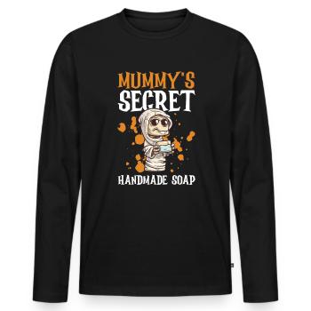Soap making Halloween soap boiler saying - Men's Premium Organic Long Sleeve Shirt - black - Front - Nico (187cm)