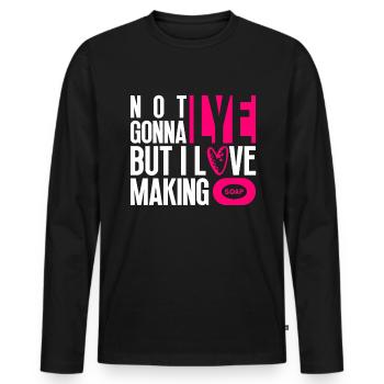 savon fabrication savon savonnière savonnerie savon chaudière - T-shirt manches longues Premium bio Homme - noir - Devant - Nico (187cm)