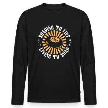 savon fabrication savon savonnière savonnerie savon chaudière - T-shirt manches longues Premium bio Homme - noir - Devant - Nico (187cm)
