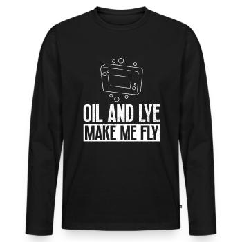 savon fabrication savon savonnière savonnerie savon chaudière - T-shirt manches longues Premium bio Homme - noir - Devant - Nico (187cm)
