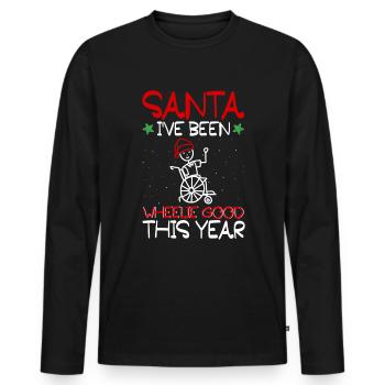 02 Santa I ve Been Wheelie Good This Year - Männer Premium Bio Langarmshirt - Schwarz - Vorne - Nico (187cm)