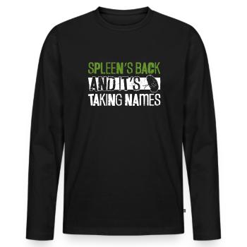 Greffe d’organe de rate d’un donneur d’organes - T-shirt manches longues Premium bio Homme - noir - Devant - Nico (187cm)