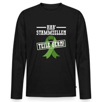 Cellules souches Thérapie par cellules souches Don de cellules souches - T-shirt manches longues Premium bio Homme - noir - Devant - Nico (187cm)