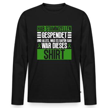 Cellules souches Thérapie par cellules souches Don de cellules souches - T-shirt manches longues Premium bio Homme - noir - Devant - Nico (187cm)