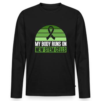 Greffe de cellules souches Donneur de cellules souches Cellule souche - T-shirt manches longues Premium bio Homme - noir - Devant - Nico (187cm)