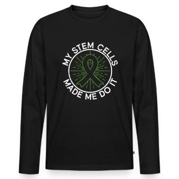 Greffe de cellules souches Donneur de cellules souches Cellule souche - T-shirt manches longues Premium bio Homme - noir - Devant - Nico (187cm)