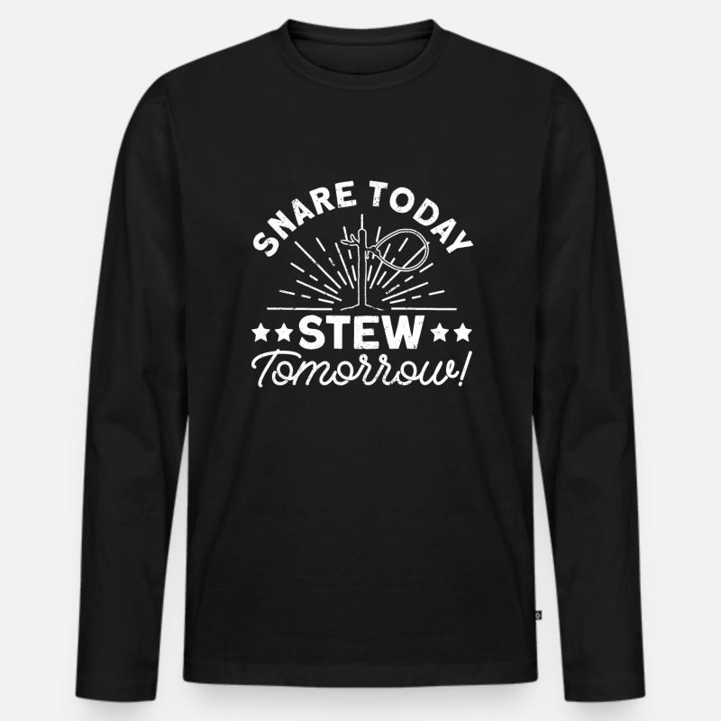Tierfalle Drahtschlingenfalle - Männer Premium Bio Langarmshirt - Schwarz