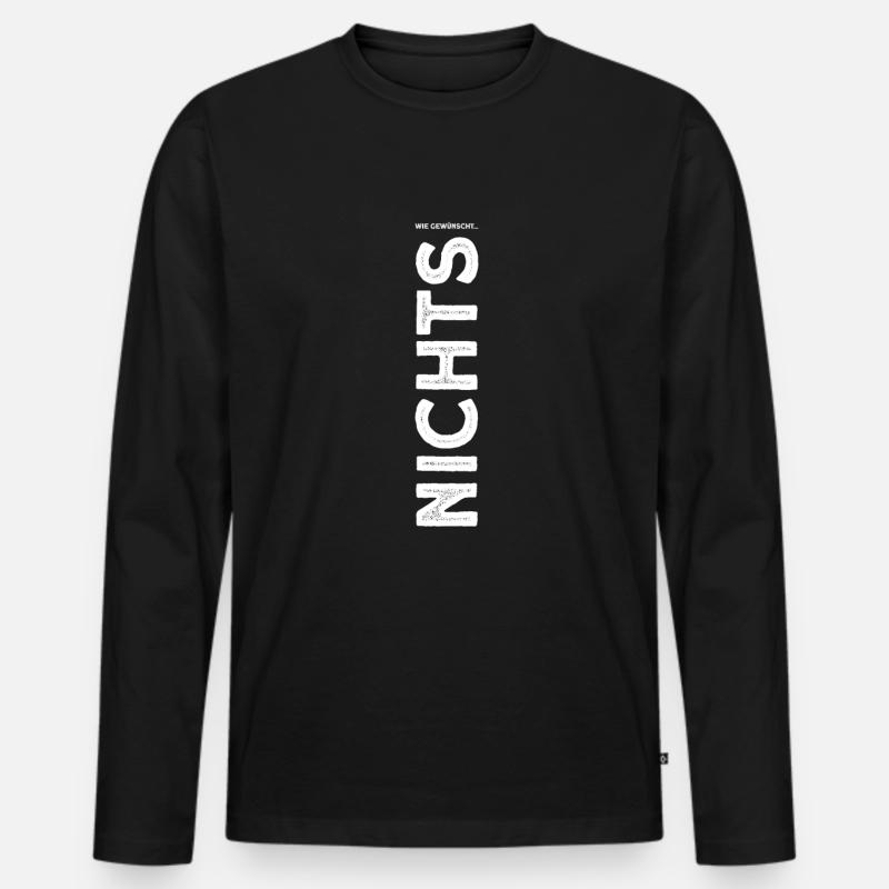 Garnichts Geschenk Lustiges Garnix - Männer Premium Bio Langarmshirt - Schwarz