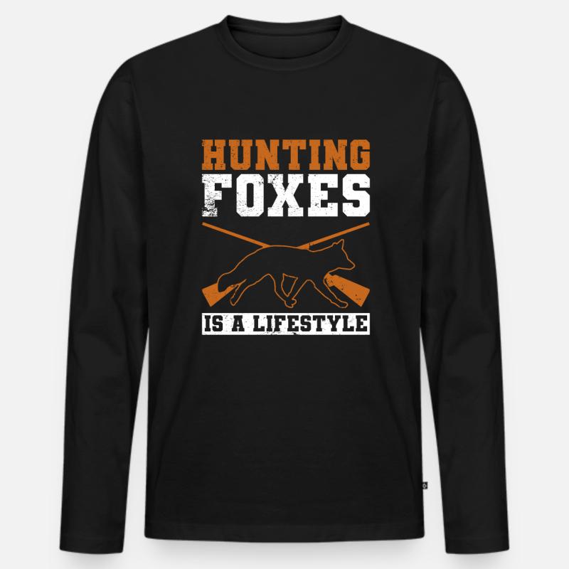 Fuchsjagd Geschenke - Männer Premium Bio Langarmshirt - Schwarz