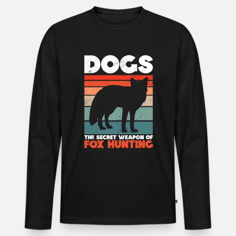 Fuchsjagd Geschenke Jagdhund - Männer Premium Bio Langarmshirt - Schwarz