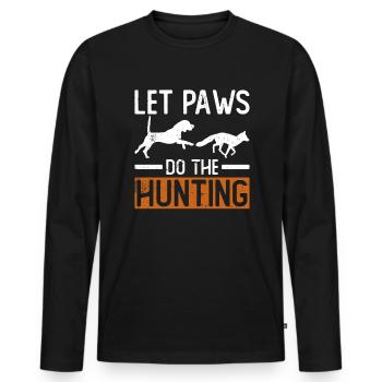 Fuchsjagd Geschenke Jagdhund - Männer Premium Bio Langarmshirt - Schwarz - Vorne - Nico (187cm)