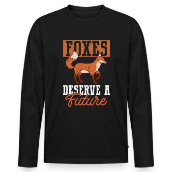 Accessoires de chasse anti-renards - T-shirt manches longues Premium bio Homme - noir - Devant - Nico (187cm)