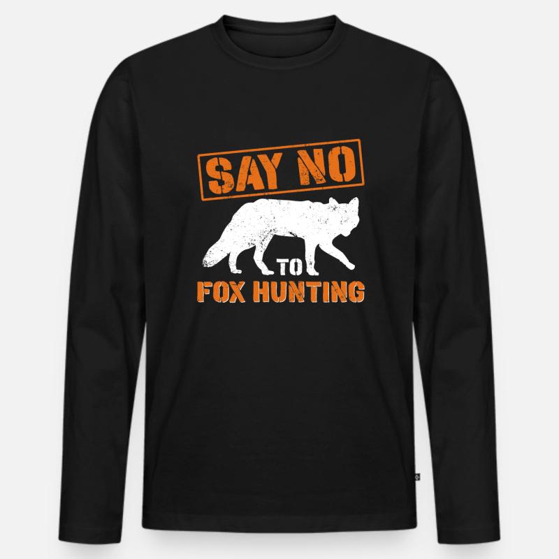 Anti-Fuchs-Jagdzubehör - Männer Premium Bio Langarmshirt - Schwarz