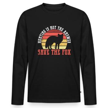 Anti-Fuchs-Jagdzubehör - Männer Premium Bio Langarmshirt - Schwarz - Vorne - Nico (187cm)