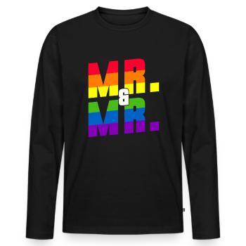 Gay Pride Wedding Gay Marriage - Men's Premium Organic Long Sleeve Shirt - black - Front - Nico (187cm)