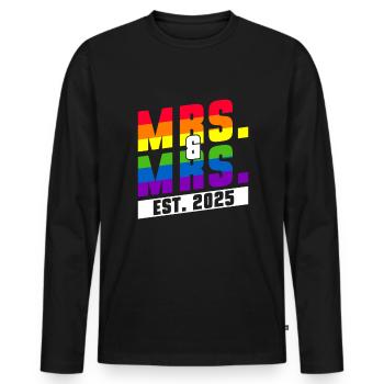 Gay Pride Lesbisch 2025 Hochzeit Homo-Ehe - Männer Premium Bio Langarmshirt - Schwarz - Vorne - Nico (187cm)