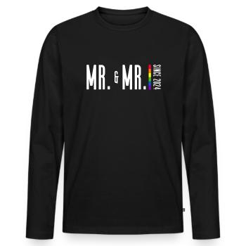 Gay Pride Wedding 2024 Gay Marriage - Men's Premium Organic Long Sleeve Shirt - black - Front - Nico (187cm)