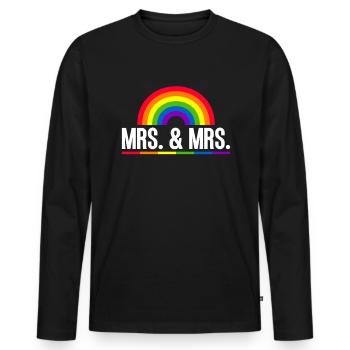 Gay Pride Wedding Lesbian Gay Marriage - Men's Premium Organic Long Sleeve Shirt - black - Front - Nico (187cm)
