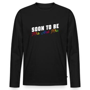 Gay Pride Wedding Lesbian Gay Marriage - Men's Premium Organic Long Sleeve Shirt - black - Front - Nico (187cm)