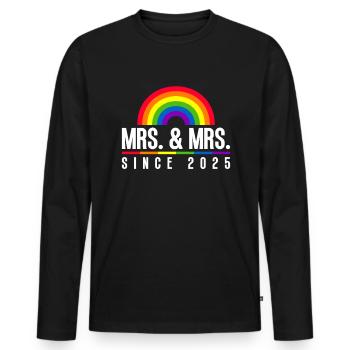 Gay Pride Hochzeit Lesbisch 2025 Homo-Ehe - Männer Premium Bio Langarmshirt - Schwarz - Vorne - Nico (187cm)
