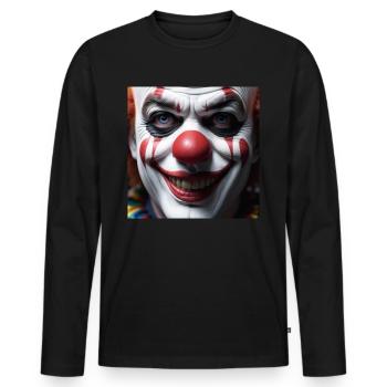 Clown Clownsgesicht karneval Fasching - Männer Premium Bio Langarmshirt - Schwarz - Vorne - Nico (187cm)