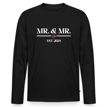 Gay Pride Hochzeit 2024 Homo-Ehe - Männer Premium Bio Langarmshirt - Schwarz - Vorne - Nico (187cm)