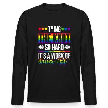 Gay Pride Hochzeit Homo-Ehe - Männer Premium Bio Langarmshirt - Schwarz - Vorne - Nico (187cm)