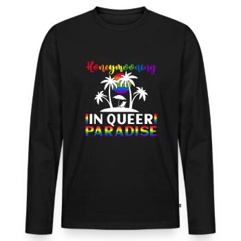 Gay Pride Hochzeit Homo-Ehe - Männer Premium Bio Langarmshirt - Schwarz - Vorne - Nico (187cm)