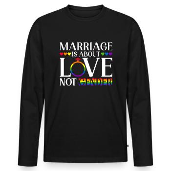Gay Pride Hochzeit Homo-Ehe - Männer Premium Bio Langarmshirt - Schwarz - Vorne - Nico (187cm)
