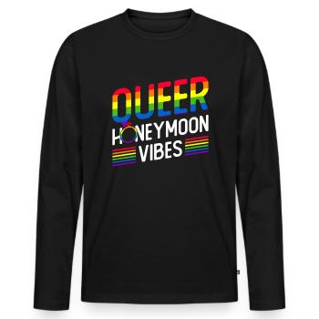 Gay Pride Hochzeit Homo-Ehe - Männer Premium Bio Langarmshirt - Schwarz - Vorne - Nico (187cm)