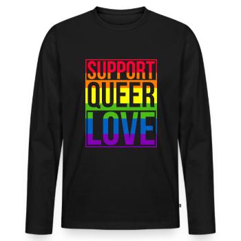 Gay Pride Hochzeit Homo-Ehe - Männer Premium Bio Langarmshirt - Schwarz - Vorne - Nico (187cm)