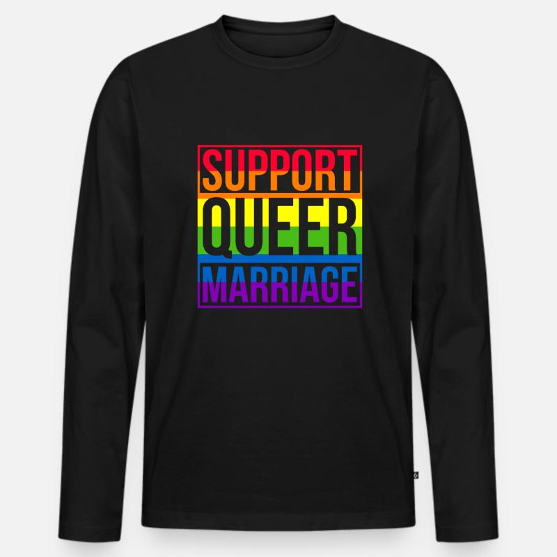 Gay Pride Hochzeit Homo-Ehe - Männer Premium Bio Langarmshirt - Schwarz