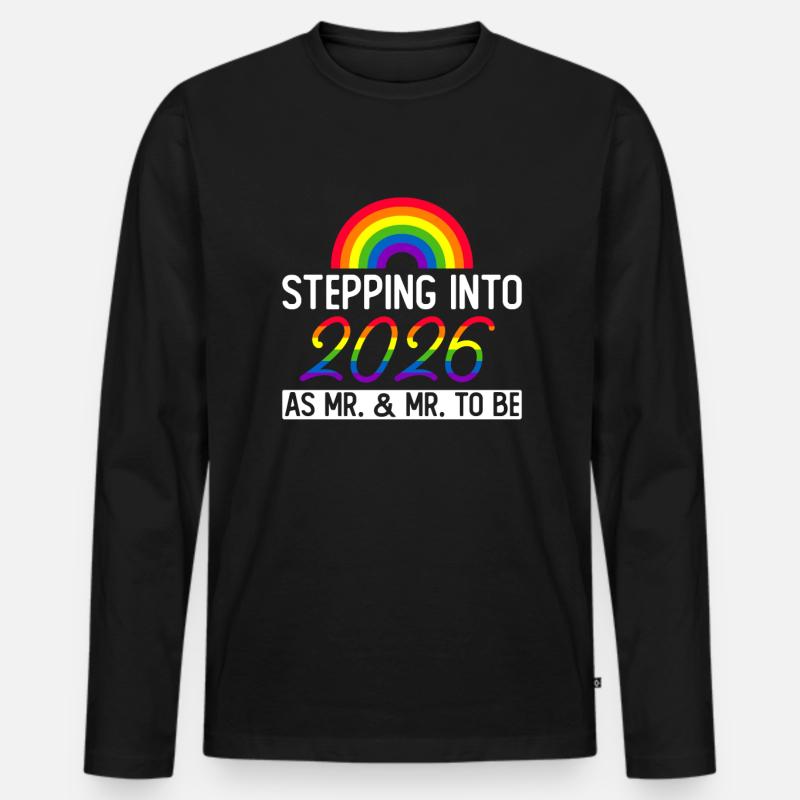 Gay Pride 2026 Hochzeit Homo-Ehe - Männer Premium Bio Langarmshirt - Schwarz