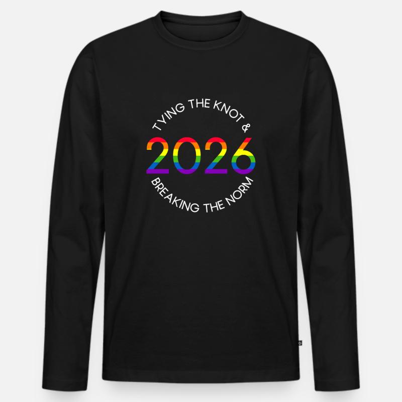 Gay Pride 2026 Hochzeit Homo-Ehe - Männer Premium Bio Langarmshirt - Schwarz
