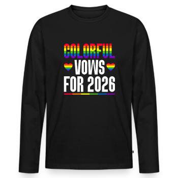 Gay Pride 2026 Hochzeit Homo-Ehe - Männer Premium Bio Langarmshirt - Schwarz - Vorne - Nico (187cm)